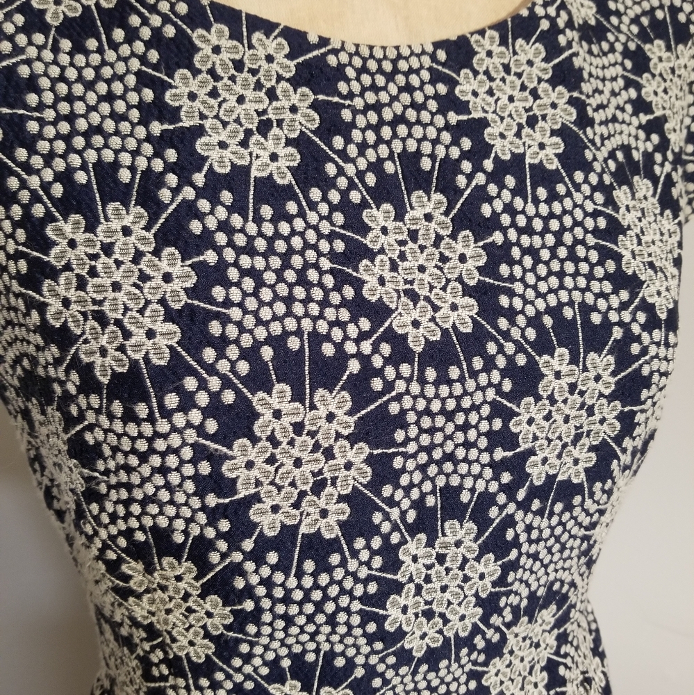 Boden Navy and Cream Floral Mini Dress - Picture 5 of 8